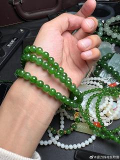 碧玉辣阳绿设计款108项链