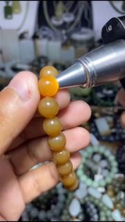 曼丽翠和田玉糖白玉10mm圆珠手串玉石手链男女款礼物附糖羊白证书