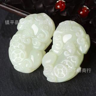 和田玉貔貅吊坠阿富��男女款白玉招财貔貅玉石挂件春节礼品批发